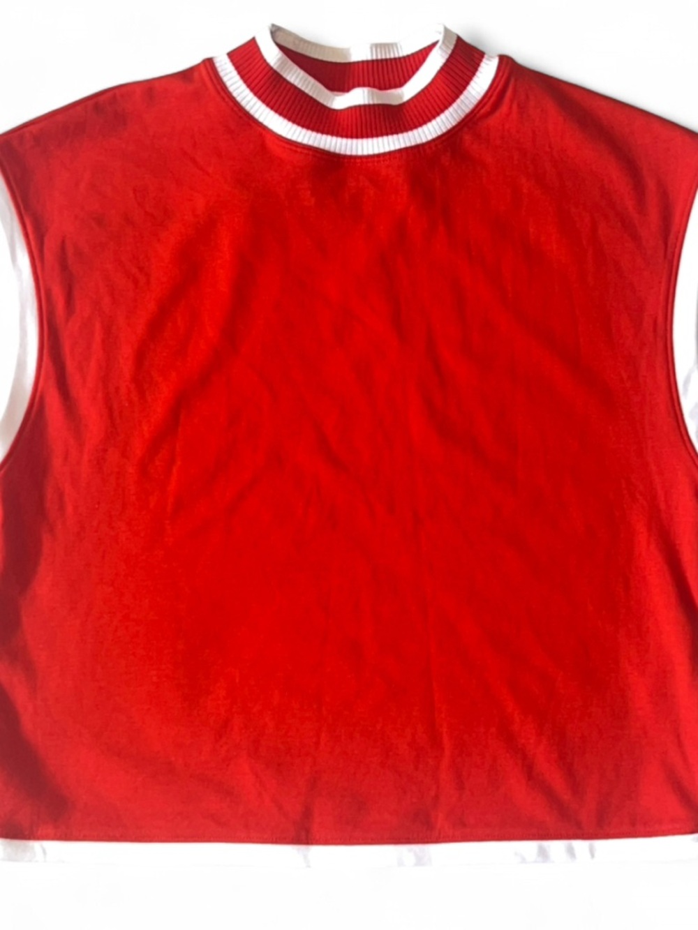 Calia Red Rib Collar Crop Tank Stretch Breathable | XS-NWT | FreeGift w/purchase